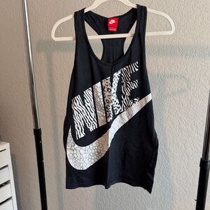 Nike Black and White Zebra Print Tank Top
